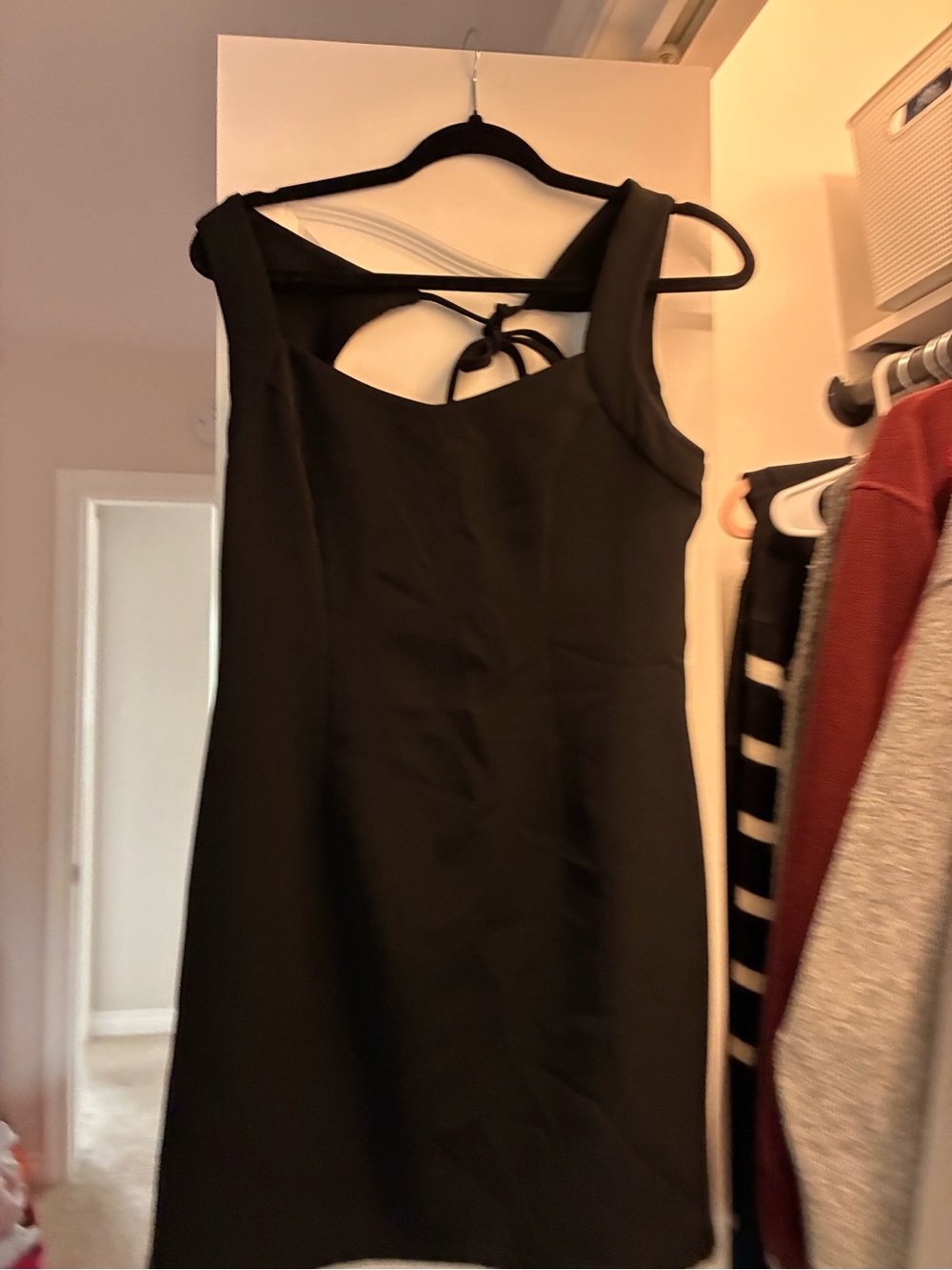 Cider Black Sleeveless Tie-Back Mini Dress
